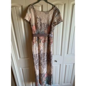 Adrianna Papell Matelasse Floral Gown